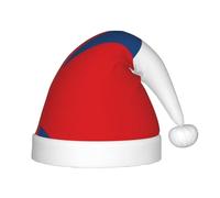 VXXNlnn Festive Flag of the Czech Republic Print Santa Hat for Kids â€“ Soft Plush Christmas Hat, Holiday Party Headwear for Xmas New Year