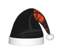 VXXNlnn Festive Illustration of Palm Trees Print Santa Hat for Kids â€“ Soft Plush Christmas Hat, Holiday Party Headwear for Xmas New Year