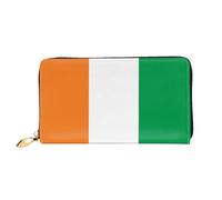 VXXNlnn Flag of Ivory Coast Print Leather Wallet â€“ Long Clutch for Women, Thin Bifold Checkbook Wallet with Card Holder, Coin Pocket