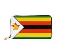 VXXNlnn Flag of Zimbabwe Print Leather Wallet â€“ Long Clutch for Women, Thin Bifold Checkbook Wallet with Card Holder, Coin Pocket