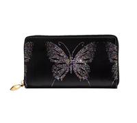VXXNlnn Flowering Butterfly Print Leather Wallet - Long Clutch for Women, Thin Bifold Checkbook Wallet with Card Holder, Coin Pocket