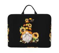 VXXNlnn Gnome Bee Yellow Floral Print 14in Laptop Case Sleeve Bag - Portable Handle, Ideal for Business Trips, Commuting, and Travel