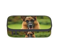 VXXNlnn Happy German Shepherd Print Pencil Case - Multi-Purpose Pen Organizer, Stationery Bag, Perfect for School, Office, and Travel