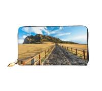 VXXNlnn Jeju Island Korea Print Leather Wallet â€“ Long Clutch for Women, Thin Bifold Checkbook Wallet with Card Holder, Coin Pocket
