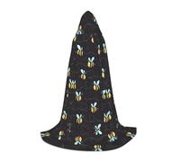 VXXNlnn L Halloween Hooded Cape â€“ Unisex Bumble Bees Print Cosplay Robe for Party, Carnival, Comic Exhibition, Easter & More