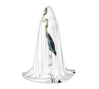 VXXNlnn L Halloween Hooded Cape â€“ Unisex Long-Beaked Heron Print Cosplay Robe for Party, Carnival, Comic Exhibition, Easter & More