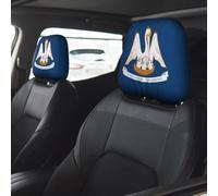 VXXNlnn Louisiana State Flag Print Car Headrest Cover - Universal 2PCS Headrest Protector for Trucks Front Seat - Fashion Interior Cover