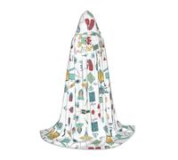 VXXNlnn M Halloween Hooded Cape – Unisex abstraction biology chemistry4 Print Cosplay Robe for Party, Carnival, Comic Exhibition, Easter & More
