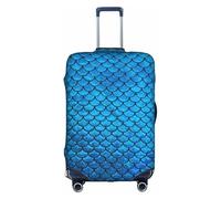 VXXNlnn M Suitcase Cover Protector â€“ Blue Fish Scale Print Luggage Travel Accessories, Stretch Baggage Cover for Business Trips