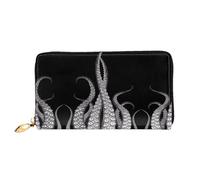 VXXNlnn Octopus Tentacles Print Leather Wallet â€“ Long Clutch for Women, Thin Bifold Checkbook Wallet with Card Holder, Coin Pocket