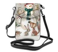 VXXNlnn Owl standing on snowman Print Small Cell Phone Purse â€“ Roomy Wallet with Adjustable Strap, Perfect for Travel and Daily Life