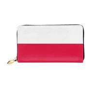 VXXNlnn Polish Flag Print Leather Wallet - Long Clutch for Women, Thin Bifold Checkbook Wallet with Card Holder, Coin Pocket