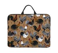 VXXNlnn Rooster and Chicken Print Print 14in Laptop Case Sleeve Bag - Portable Handle, Ideal for Business Trips, Commuting, and Travel