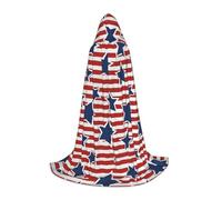 VXXNlnn S Halloween Hooded Cape – Unisex red white star stripe flag Print Cosplay Robe for Party, Carnival, Comic Exhibition, Easter & More