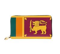 VXXNlnn Sri Lanka Flag Print Leather Wallet - Long Clutch for Women, Thin Bifold Checkbook Wallet with Card Holder, Coin Pocket