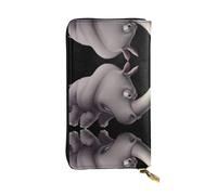 VXXNlnn Stylish Angry Rhino Print Leather Wallet for Women - Lightweight Bifold Clutch with RFID Blocking, Slim Trifold Design