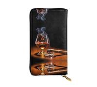 VXXNlnn Stylish Cigar and Whiskey Print Leather Wallet for Women - Lightweight Bifold Clutch with RFID Blocking, Slim Trifold Design