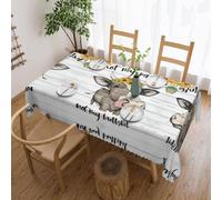 VXXNlnn Stylish Cow Sunflower Farmhouse Print Tablecloth â€“ Rectangle Dining Table Cover for Holiday, Party, Picnic â€“ Kitchen Decor Tabletop