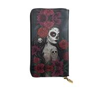 VXXNlnn Stylish Day of The Dead Girl Print Leather Wallet for Women - Lightweight Bifold Clutch with RFID Blocking, Slim Trifold Design