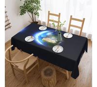 VXXNlnn Stylish Glowing earth Print Tablecloth â€“ Rectangle Dining Table Cover for Holiday, Party, Picnic â€“ Kitchen Decor Tabletop