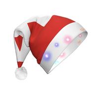 VXXNlnn Swiss Flag Print LED Christmas Hat for Adults - Festive Santa Hat, Soft Plush Winter Holiday Party Headwear