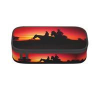 VXXNlnn Texas Cowboy Print Pencil Case – Multi-Purpose Pen Organizer, Stationery Bag, Perfect for School, Office, and Travel