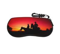 VXXNlnn Texas Cowboy Printed Eyeglasses Case – Zipper Sunglasses Holder Bag, Lightweight Travel Pouch for Men Women