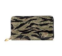VXXNlnn Tiger Stripe Camo Print Leather Wallet - Long Clutch for Women, Thin Bifold Checkbook Wallet with Card Holder, Coin Pocket