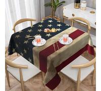 VXXNlnn U.S. Flag Print Tablecloth â€“ 60"x60" Square Dining Table Cover, Tablecloth for Coffee Tables, Picnics & Holiday Decor