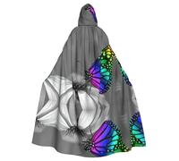 VXXNlnn Unisex Adult Halloween Hooded Cloak - Butterfly Full Print Cosplay Cape for Parties, Carnivals & Themed Events