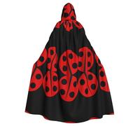 VXXNlnn Unisex Adult Halloween Hooded Cloak - Cartoon ladybug Full Print Cosplay Cape for Parties, Carnivals & Themed Events