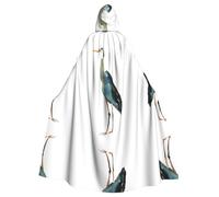 VXXNlnn Unisex Adult Halloween Hooded Cloak - Long-Beaked Heron Full Print Cosplay Cape for Parties, Carnivals & Themed Events