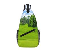 VXXNlnn Unisex Daypack - Cross Chest Bag with Vancouver Golf Course Full-Print Design, Lightweight for Hiking and Casual Use