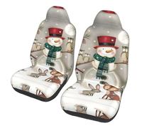 VXXNlnn Universal Auto Front Seat Covers â€“ Fits Car SUV Sedan Truck â€“ Owl standing on snowman Full Print Design, Elasticity