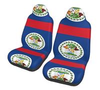 VXXNlnn Universal Auto Front Seat Covers - Fits Car SUV Sedan Truck - Belize Flag Full Print Design, Elasticity