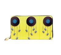VXXNlnn Vinyl Records and Tapes Print Leather Wallet - Long Clutch for Women, Thin Bifold Checkbook Wallet with Card Holder, Coin Pocket
