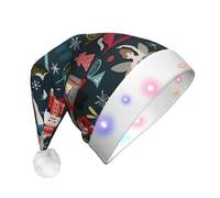 VXXNlnn Women's Nutcracker Ballet Xmas Dance Print LED Christmas Hat for Adults - Festive Santa Hat, Soft Plush Winter Holiday Party Headwear