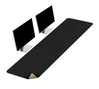 Vyaaa Cork & Leather Desk Mat, 140x40cm Dual Sided Leather Desk Pad, Waterproof Extra Large Desk Mat, Large Mouse Pad，Desk Mats on top of Desks for Home or Office (Black)