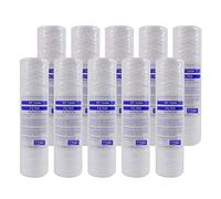 Vyair AquaFilter 10 Micron 10" String Wound PP Yarn Sediment, Particle, Reverse Osmosis, Bio-Diesel, Vegetable Oil Water Filter for Sand, Silt, Dirt, Rust Reduction (also suitable for Aquariums, Bore Holes, Garden Ponds, Koi Carp, Well Water, Pole Window Cleaning) (10)