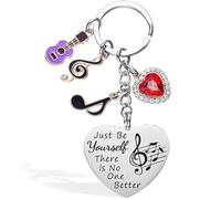 VYAOCJL Cute Heart Music Lover Keychain, Motivational Gift, Unisex-Adults, Neutral