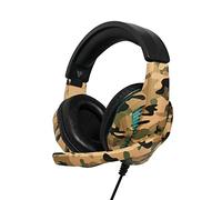 Vybe LED Headset with Camouflage Design for Play Station, Xbox, PC Gaming AUX-in Support Wired Cushioned Headphone with Adjustable Boom Microphone