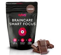 vybey® Braincare Smart Focus - with Cordyceps, Lion's Mane, Chaga, Resihi, Maca Root & Turmeric Blend | Energy + Nootropic Boost | Vegan | 120g Pouch (15 Servings) (Chocolate)