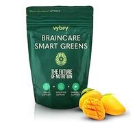 vybey® Braincare Smart Greens | 54 Nutrient-Rich Formula | Superfoods + Nootropics & Adaptogens | Vegan & Gluten-Free | Improves Sleep Quality & Relieves Stress | (360g (Pack of 1), Mango)