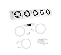 Vybra RadBoost Radiator Booster 5 Fan Standard Single Set with LED Display - Digital Thermostat for Automatic Temperature Control - Quiet Heat Distribution with Magnetic Installation