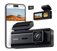 Vycol Dash Cam Front, 4K dash cam with Parking Monitor, car camera dash cam with free 32GB Card, Night Vision, 150°Wide Angle, Loop Recording, App Controlled, Voice Control, G Sensor