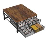 VyGrow Coffee Pod Holder For Counter, Wooden K Cup Holder with Sliding Drawer, Large Capacity Coffee Pod Storage for Coffee Station, Home, Office, Kitchen