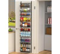 VyGrow Over Door Storage, 10-Tier Over the Door Organiser With Adjustable Basket for Pantry Kitchen Storage Room, Spice Rack, Black
