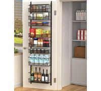 VyGrow Over Door Storage, 8-Tier Over the Door Organiser With Adjustable Basket for Pantry Kitchen Storage Room, Spice Rack, Black