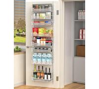VyGrow Over Door Storage, 8-Tier Over the Door Organiser With Adjustable Basket for Pantry Kitchen Storage Room, Spice Rack, White