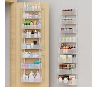 VyGrow Over The Door Storage, 8-tier Metal Door Organiser Hanging with Adjustable Baskets, Behind The Door Storage for Bedroom Closet Bathroom Pantry Cabinet Kitchen, White